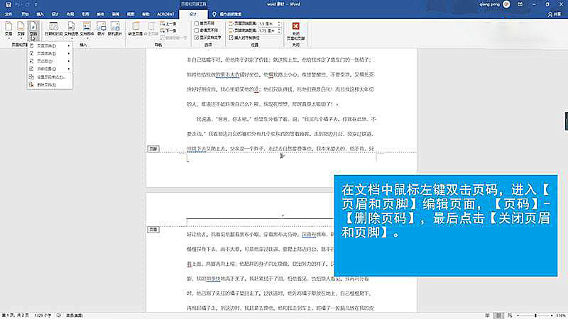 word文档如何取消页码(3)