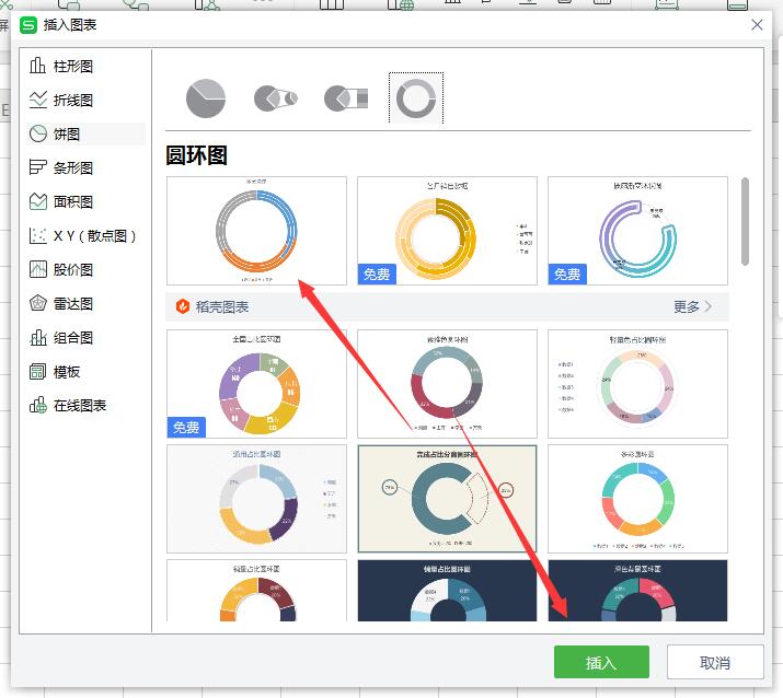 wps2019怎么插入环形图(5)