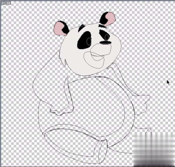 ps怎么手绘卡通熊猫(3)