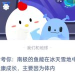 考考你，南极的鱼能在冰天雪地中健康成长主要因为体内。