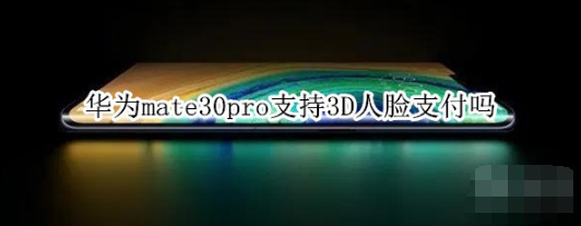 华为mate30pro可以3D人脸支付吗