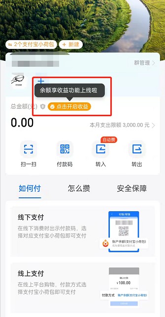 我来教你支付宝小荷包余额享收益怎么开 。。