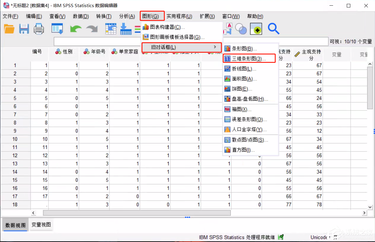 SPSS中怎样绘制3D条形图？SPSS中绘制3D条形图方法教程