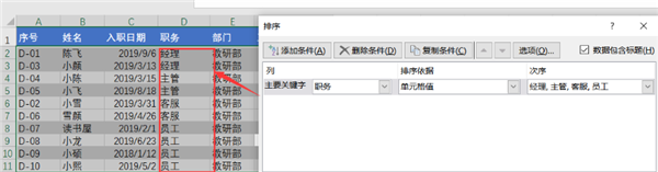 WPS Excel利用自定义序列方法进行排序技巧