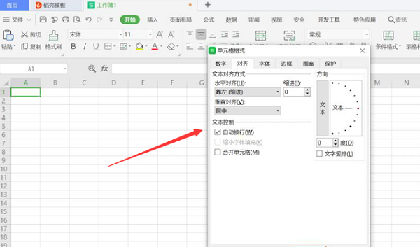 WPS在Excel的一个单元格内输入两行或多行文字操作方法