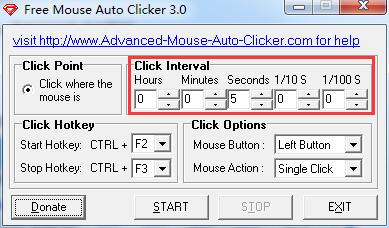 Free Mouse Auto Clicker鼠标连点器的使用方法