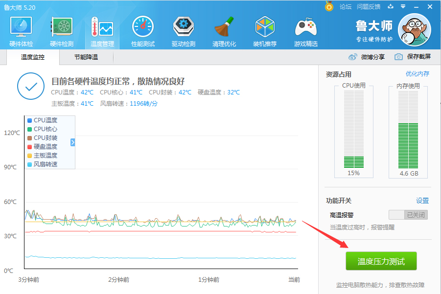 怎么查看硬件温度？鲁大师快速查看硬件温度方法简述