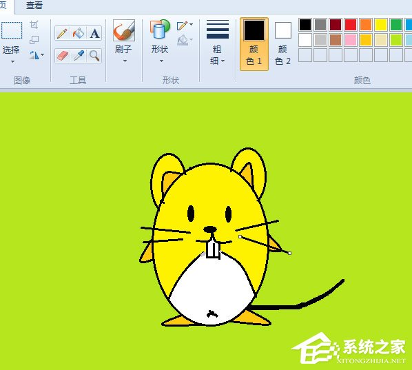 画图工具怎么绘制小老鼠图像？绘制小老鼠图像的操作步骤