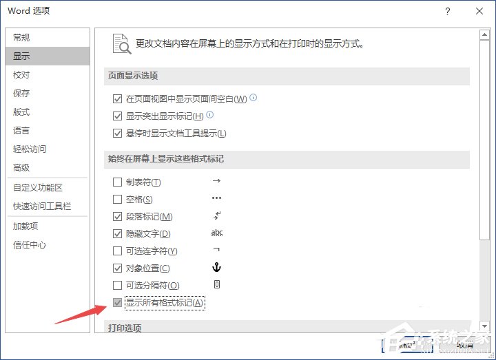 Word2019如何显示所有格式标记？显示所有格式标记的方法