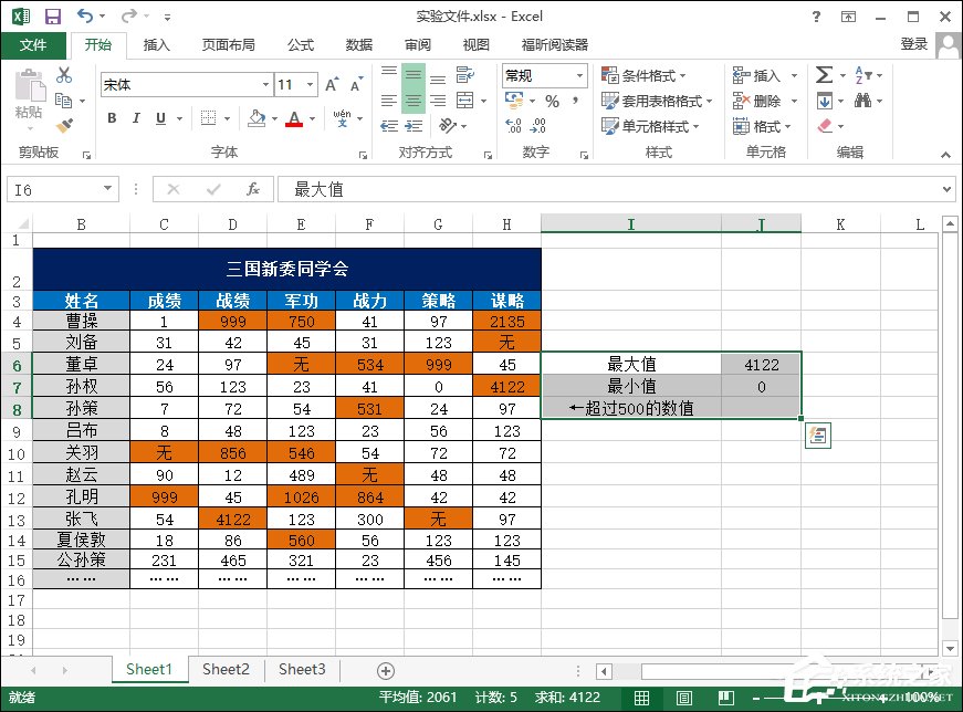 分享Excel最大值和最小值怎么计算（excel计算最大值和最小值之差）