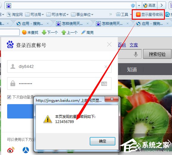 Windows7如何查看网页星号密码？