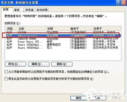 XP系统怎么关闭完全控制功能？