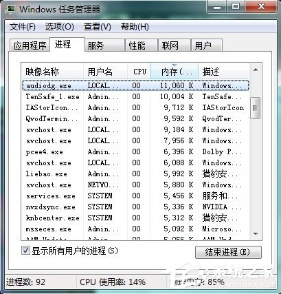 Win7任务管理器中哪些进程可以关闭？