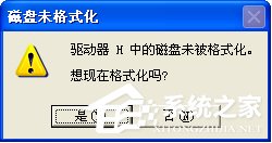 小编分享U盘连接电脑后提示“磁盘未被格式化”怎么办