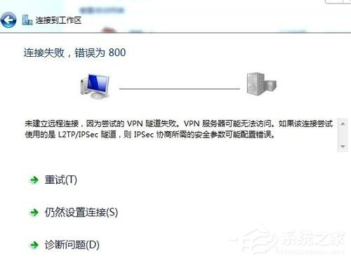 小编分享Win7虚拟连接提示错误800错误的解决方法