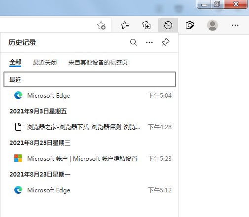 edge浏览器历史记录在哪看