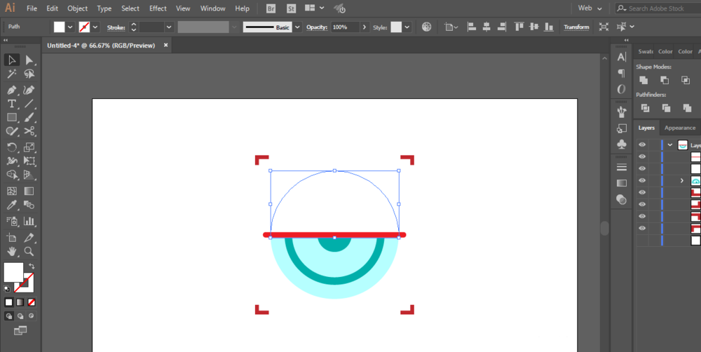 ai设计眼球扫描矢量图标具体操作方法