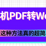 关于手机如何快速完成PDF转Word。