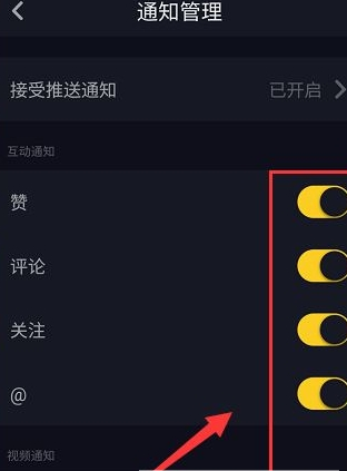 在抖音中将推送消息通知关闭的方法分享截图