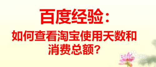 我来教你怎么查看淘宝使用天数和消费总额。