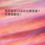 小编分享支付宝双12翻倍活动怎么参加。