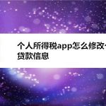 分享个人所得税app怎么修改个人贷款信息。