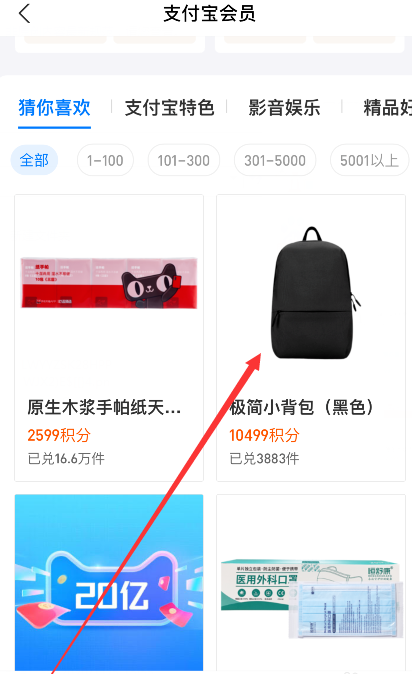 怎么用支付宝的会员积分兑换商品