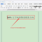 关于WPS文字方向如何修改。