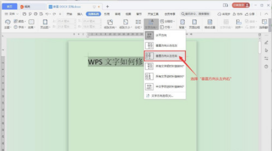 WPS文字方向如何修改