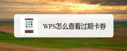 我来分享WPS过期卡券在哪看。