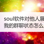 我来教你soul怎么展示我的群聊状态。