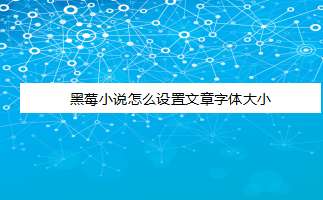 我来分享黑莓小说怎样调整阅读字体大小。