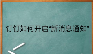 我来分享钉钉在哪开启新消息通知。