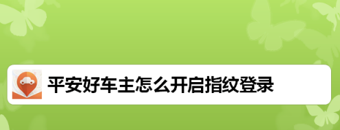 平安好车主app怎样开启指纹登录