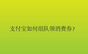 教你支付宝跨年欢庆月活动怎么组队领消费券。