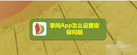 掌阅app怎样设置密保问题