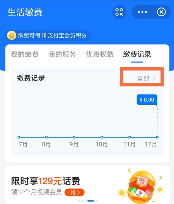 支付宝怎么查看每月用电量